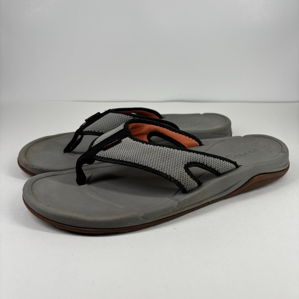 Simms Challenger Men's US 13 Cinder Grey Flip-Flop Fishing Sandals Deck Shoes